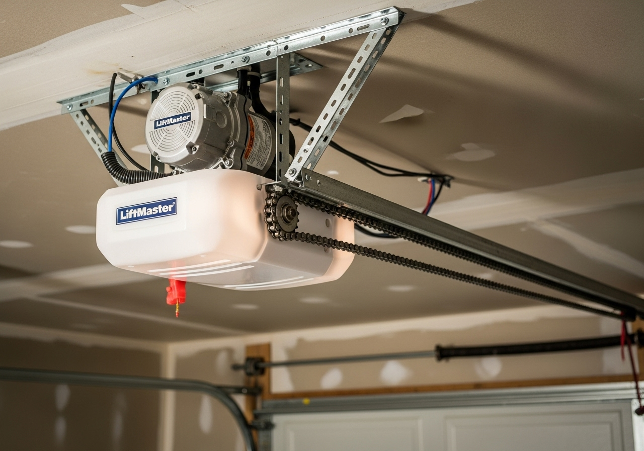 LiftMaster chain drive garage door opener installation Lincoln NE