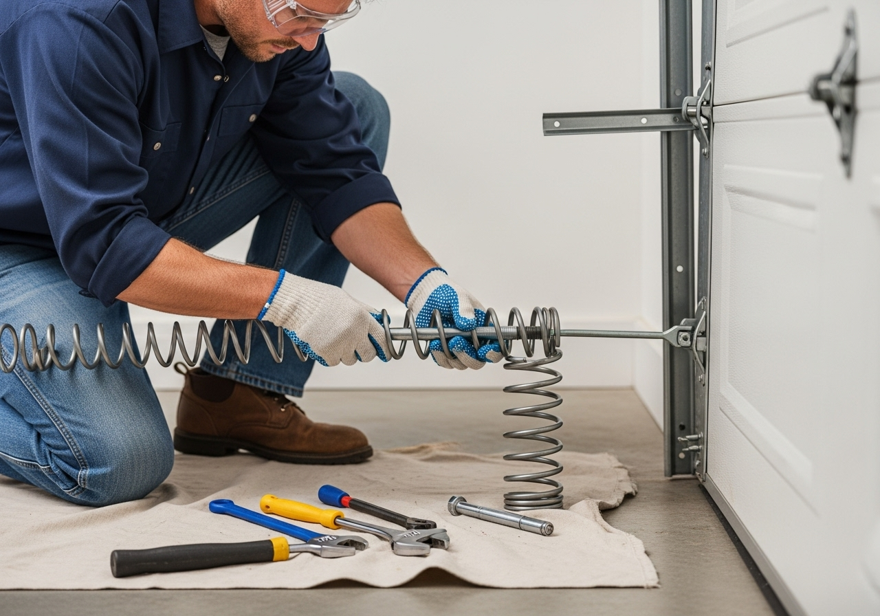 Garage door spring repair service Lincoln NE